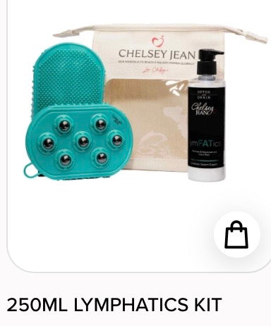 Chelsey Jean 250ml Lymphatic Kit - Set of Gloves plus Lymphatic Cream